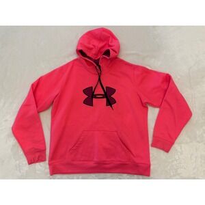 Under Armour Storm Hoodie Womens XL Neon Pink Fleece Pullover Sweatshirt